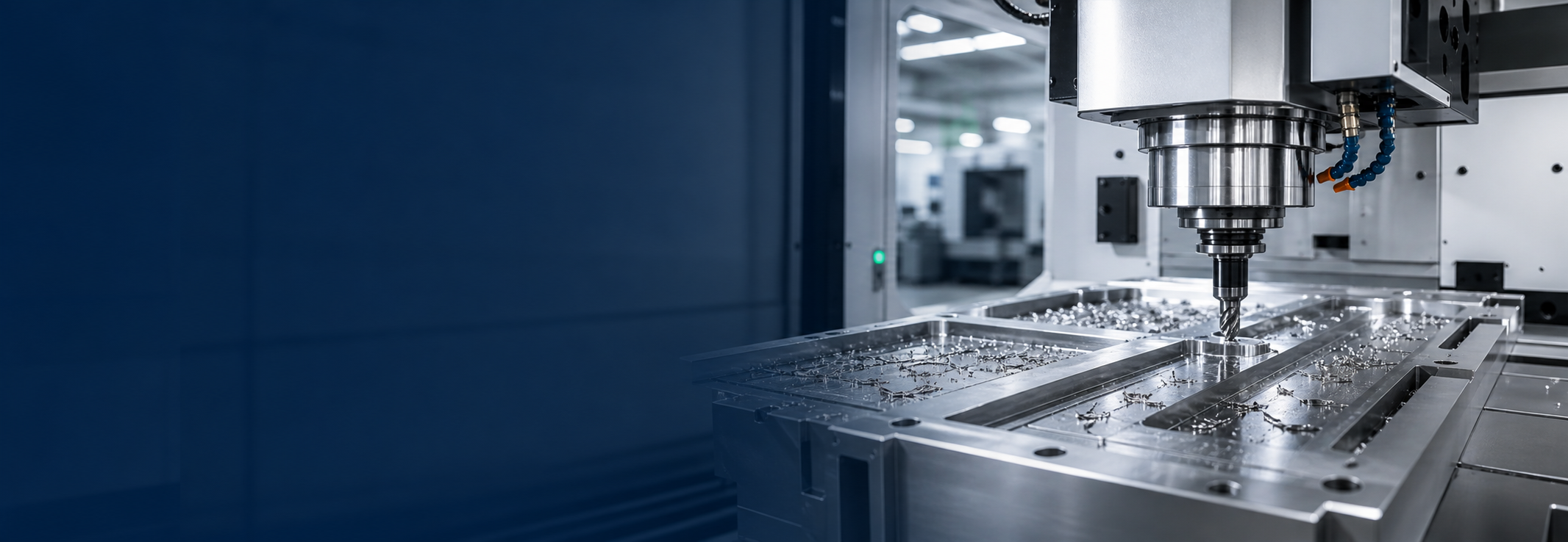 High-precision CNC milling spindle machining a metal machine component